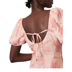 Seam Detail Floral Print Midi Dress