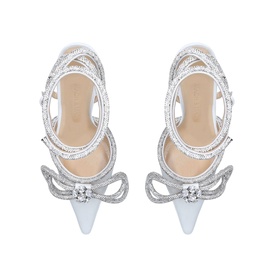 Double Bow 110 Satin Pumps