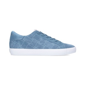 Kurt Geiger London Lexi Stitch Trainers in blue suede, low top with contrast stitch pattern, lace fastening, and white sole
