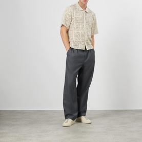 Striped Pleated Trousers