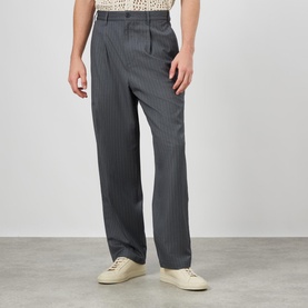 Striped Pleated Trousers