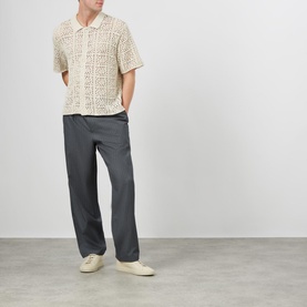 Striped Pleated Trousers