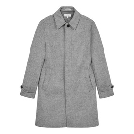 Bark Epsom Wool Blend Check Overcoat