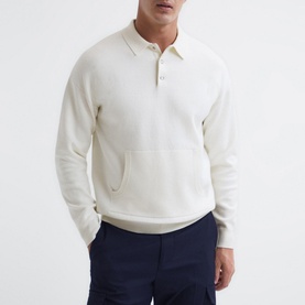 East Long Sleeve Press Stud Polo Shirt
