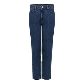 Phase Eight Prue Mom Jeans in blue, straight-leg fit, five-pocket design, belt loops, button and zip fastening, 100% cotton