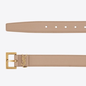 Monogram Square Buckle Leather Belt