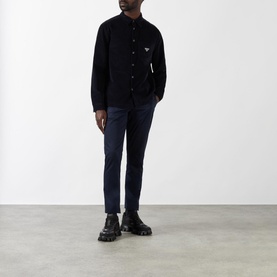 Casual Corduroy Pocket Logo Shirt