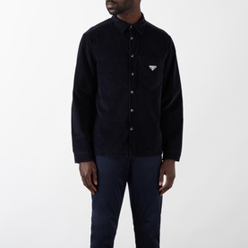 Casual Corduroy Pocket Logo Shirt
