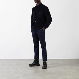 Casual Corduroy Pocket Logo Shirt