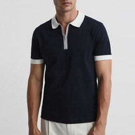 North Mercerised Zip Polo Shirt
