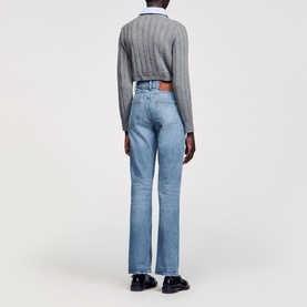 Patch Pocket Straight Leg Jeans