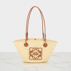 Palm Iraca Anagram Logo Small Basket Bag