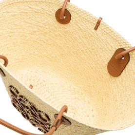 Palm Iraca Anagram Logo Small Basket Bag