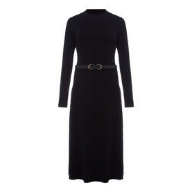 Reese Ribbed Midi Belted Knit Dress
