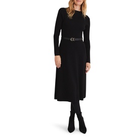 Reese Ribbed Midi Belted Knit Dress