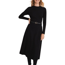Reese Ribbed Midi Belted Knit Dress