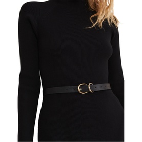 Reese Ribbed Midi Belted Knit Dress