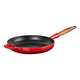 Signature Cast Iron Round Frying Pan With Wooden Handle 28cm