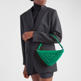 Triangle Leather Pouch Bag