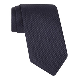 Eton Basketweave Tie in navy, 100% silk with textured basketweave finish, pointed tip and lined construction