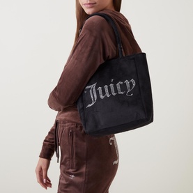 Delilah Logo Diamante Velour Tote