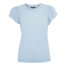 Laura Frilled Linen T-Shirt