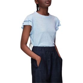 Laura Frilled Linen T-Shirt