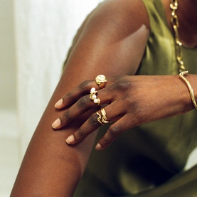 Molten Pearl Twisted Stack Ring
