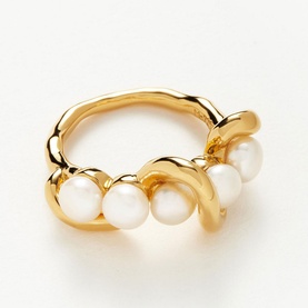 Molten Pearl Twisted Stack Ring