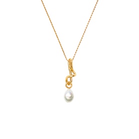 Molten Baroque Pearl Drop Pendant Necklace