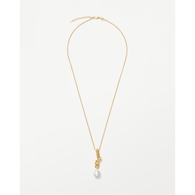 Molten Baroque Pearl Drop Pendant Necklace