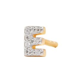 Pav&eacute; Gold Plated Initial Stud Earring E