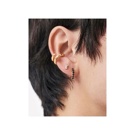 Pav&eacute; Gold Plated Initial Stud Earring E
