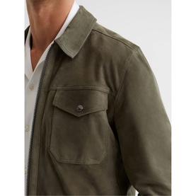 Pike Suede Zip-Through Trucker Jacket
