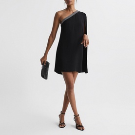Marlene One Shoulder Embellished Mini Dress