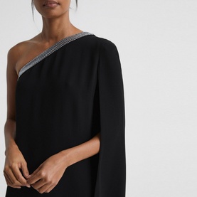Marlene One Shoulder Embellished Mini Dress