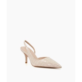 Century Woven Leather Sling-Back Heels