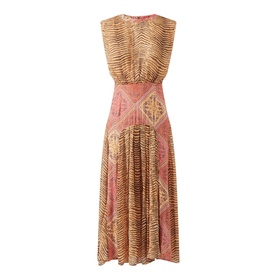 Coralie Tiger Scarf Print Midi Dress
