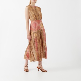 Coralie Tiger Scarf Print Midi Dress
