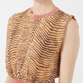 Coralie Tiger Scarf Print Midi Dress