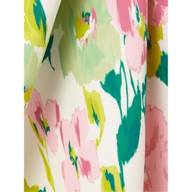 Phase Eight Effie Floral Scuba Dress in cream, close-up of pink, green and teal watercolour floral print detail