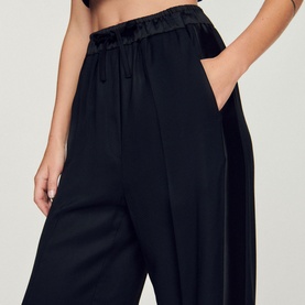 Drawstring Wide Leg Trousers