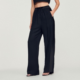 Drawstring Wide Leg Trousers