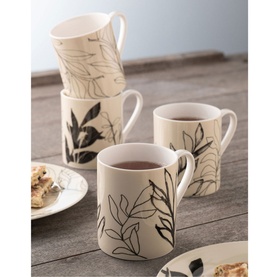 Minimal Flora Mugs Set of 4