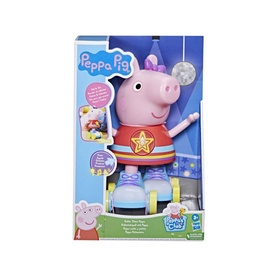 Peppa Pig Roller Disco Peppa electronic toy figure in multicolour packaging, featuring light-up disco ball and roller-skating Peppa design