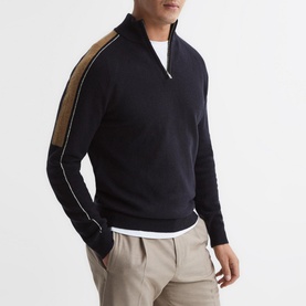 Hyde Half-Zip Colour Block Sweater