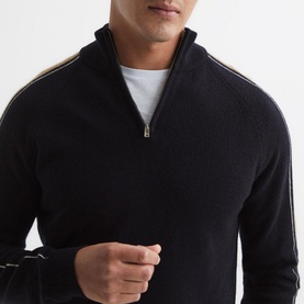 Hyde Half-Zip Colour Block Sweater