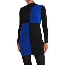 Arden Zip Detail Colour Block Knit Dress