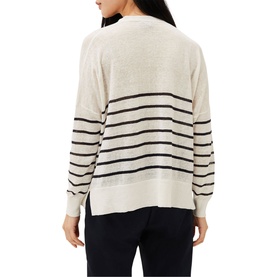 Alana Linen Breton Stripe Cardigan