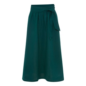 Amorette Belted Linen Maxi Skirt